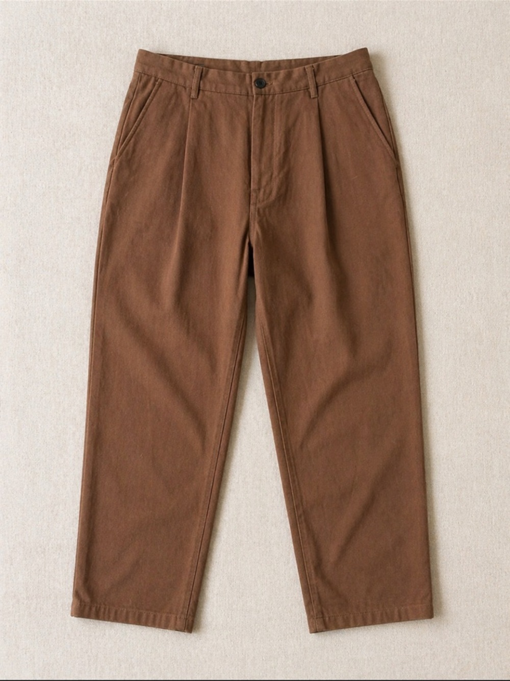 Zara Tapered Dress Pants Men 34 Brown Pleated Front Smart Casual Streetwear